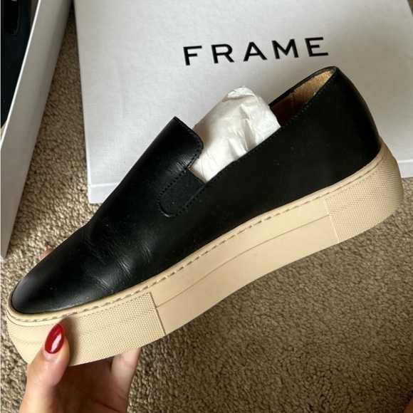 NEW Frame Le Ren Slip on Platform Sneaker in black, size 8 - Picture 6 of 15